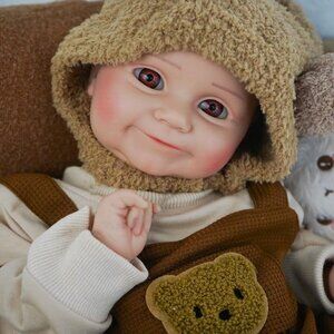 19Inch Realistic Full Body Silicone Open Eyes Newborn Emma-ivory White Baby Girl